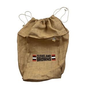 Cleveland Browns Large Burlap NFL‎ Fan Bag Tailgate Bag Man Cave Bag